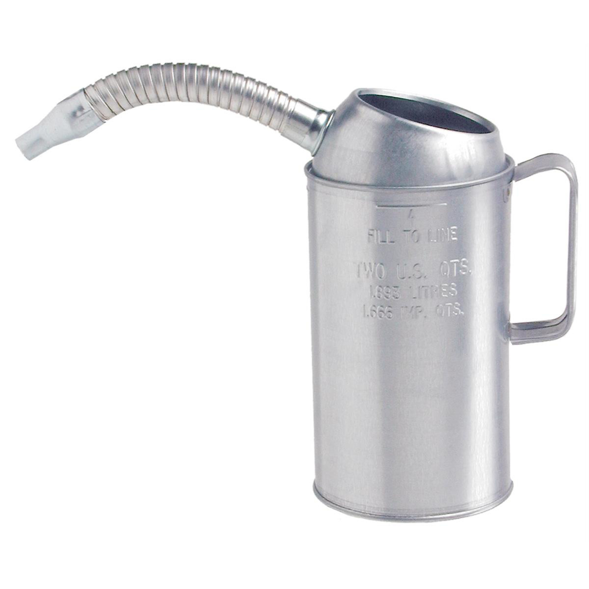 Plews Edelmann Liquid Measure — 4 Qt. Capacity, Galvanized Steel, Flexible Spout, Model# PLW75-444
